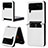 Coque Luxe Cuir et Plastique Housse Etui Mat R05 pour Samsung Galaxy Z Flip3 5G Blanc