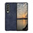 Coque Luxe Cuir et Plastique Housse Etui Mat R06 pour Samsung Galaxy Z Fold4 5G Bleu