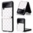 Coque Luxe Cuir et Plastique Housse Etui Mat R07 pour Samsung Galaxy Z Flip3 5G Argent