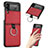 Coque Luxe Cuir et Plastique Housse Etui Mat S01 pour Samsung Galaxy Z Flip3 5G Rouge