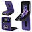 Coque Luxe Cuir et Plastique Housse Etui Mat S02 pour Samsung Galaxy Z Flip3 5G Violet