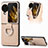 Coque Luxe Cuir et Plastique Housse Etui Mat SD1 pour Oppo Find N3 Flip 5G Or