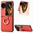 Coque Luxe Cuir et Plastique Housse Etui Mat SD1 pour Oppo Find N3 Flip 5G Orange