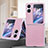 Coque Luxe Cuir et Plastique Housse Etui Mat SD2 pour Oppo Find N2 Flip 5G Rose