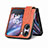 Coque Luxe Cuir et Plastique Housse Etui Mat SD3 pour Oppo Find N2 Flip 5G Orange
