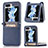 Coque Luxe Cuir et Plastique Housse Etui Mat SD3 pour Samsung Galaxy Z Flip5 5G Bleu