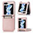 Coque Luxe Cuir et Plastique Housse Etui Mat SD3 pour Samsung Galaxy Z Flip5 5G Petit