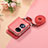 Coque Luxe Cuir et Plastique Housse Etui Mat SD7 pour Huawei P60 Pocket Rouge