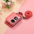 Coque Luxe Cuir et Plastique Housse Etui Mat SD7 pour Huawei Pocket S Rouge