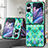 Coque Luxe Cuir et Plastique Housse Etui Mat SD7 pour Oppo Find N2 Flip 5G Vert