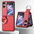 Coque Luxe Cuir et Plastique Housse Etui Mat SD8 pour Oppo Find N2 Flip 5G Rouge