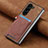 Coque Luxe Cuir et Plastique Housse Etui Mat SD8 pour Samsung Galaxy Z Fold5 5G Marron