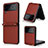 Coque Luxe Cuir et Plastique Housse Etui Mat T03 pour Samsung Galaxy Z Flip4 5G Marron