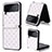 Coque Luxe Cuir et Plastique Housse Etui Mat T06 pour Samsung Galaxy Z Flip4 5G Argent