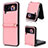 Coque Luxe Cuir et Plastique Housse Etui Mat T07 pour Samsung Galaxy Z Flip4 5G Or Rose