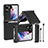 Coque Luxe Cuir et Plastique Housse Etui Mat ZL4 pour Oppo Find N2 Flip 5G Noir