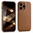 Coque Luxe Cuir Housse Etui A06 pour Apple iPhone 14 Pro Max Marron