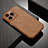 Coque Luxe Cuir Housse Etui A10 pour Apple iPhone 14 Pro Max Marron