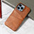 Coque Luxe Cuir Housse Etui A15 pour Apple iPhone 13 Pro Max Marron