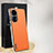 Coque Luxe Cuir Housse Etui AT1 pour Huawei P50 Orange