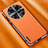 Coque Luxe Cuir Housse Etui AT2 pour Oppo Find X6 Pro 5G Orange