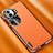 Coque Luxe Cuir Housse Etui AT2 pour Oppo Reno11 Pro 5G Orange