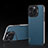 Coque Luxe Cuir Housse Etui AT5 pour Apple iPhone 14 Pro Bleu