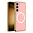 Coque Luxe Cuir Housse Etui avec Mag-Safe Magnetic Magnetique AC1 pour Samsung Galaxy S21 5G Rose