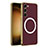 Coque Luxe Cuir Housse Etui avec Mag-Safe Magnetic Magnetique AC1 pour Samsung Galaxy S21 5G Rouge