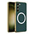 Coque Luxe Cuir Housse Etui avec Mag-Safe Magnetic Magnetique AC1 pour Samsung Galaxy S22 Plus 5G Vert