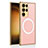 Coque Luxe Cuir Housse Etui avec Mag-Safe Magnetic Magnetique AC3 pour Samsung Galaxy S21 Ultra 5G Rose