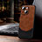 Coque Luxe Cuir Housse Etui avec Mag-Safe Magnetic Magnetique LD4 pour Apple iPhone 14 Marron