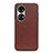 Coque Luxe Cuir Housse Etui B01H pour Huawei P50 Pro Marron