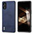 Coque Luxe Cuir Housse Etui B02H pour Sony Xperia 5 V Bleu