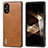 Coque Luxe Cuir Housse Etui B02H pour Sony Xperia 5 V Marron