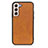 Coque Luxe Cuir Housse Etui B08H pour Samsung Galaxy S21 FE 5G Marron