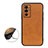 Coque Luxe Cuir Housse Etui B08H pour Vivo V23e Marron