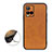 Coque Luxe Cuir Housse Etui B08H pour Vivo Y21e Marron