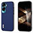 Coque Luxe Cuir Housse Etui BH1 pour Huawei Honor 90 Lite 5G Bleu Royal