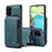 Coque Luxe Cuir Housse Etui C01S pour Samsung Galaxy A71 4G A715 Bleu
