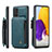 Coque Luxe Cuir Housse Etui C01S pour Samsung Galaxy A72 4G Bleu
