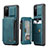 Coque Luxe Cuir Housse Etui C01S pour Samsung Galaxy S20 Bleu