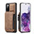 Coque Luxe Cuir Housse Etui C01S pour Samsung Galaxy S20 FE (2022) 5G Brun Clair