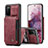 Coque Luxe Cuir Housse Etui C01S pour Samsung Galaxy S20 Rouge