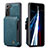 Coque Luxe Cuir Housse Etui C01S pour Samsung Galaxy S22 5G Bleu