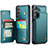 Coque Luxe Cuir Housse Etui C01S pour Samsung Galaxy S24 Plus 5G Bleu