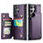 Coque Luxe Cuir Housse Etui C01S pour Samsung Galaxy S24 Ultra 5G Violet