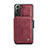 Coque Luxe Cuir Housse Etui C02S pour Samsung Galaxy S21 5G Rouge