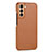 Coque Luxe Cuir Housse Etui C05 pour Samsung Galaxy S21 FE 5G Marron