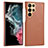 Coque Luxe Cuir Housse Etui C05 pour Samsung Galaxy S23 Ultra 5G Marron